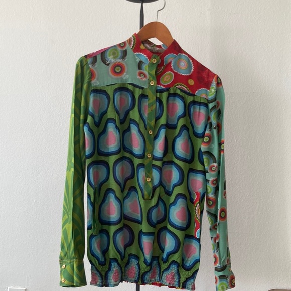 Colorful Long Sleeve Button-Up Shirt - Picture 1 of 3